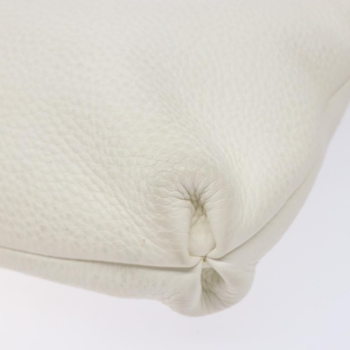 Salvatore Ferragamo Gancini Shoulder Bag Leather, WHITE, LEATHER, Shoulder bag