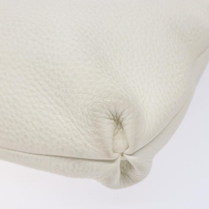 Salvatore Ferragamo Gancini Shoulder Bag Leather, WHITE, LEATHER, Shoulder bag