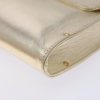 Salvatore Ferragamo Gancini Shoulder Bag Leather, GOLD, LEATHER, Shoulder bag