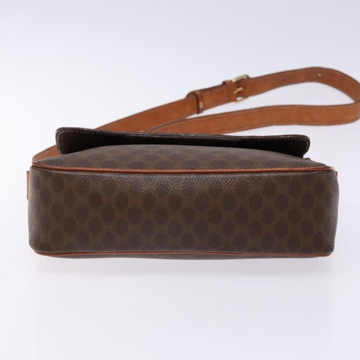 Celine Macadam Shoulder Bag PVC Leather, BROWN, CANVAS, Shoulder bag