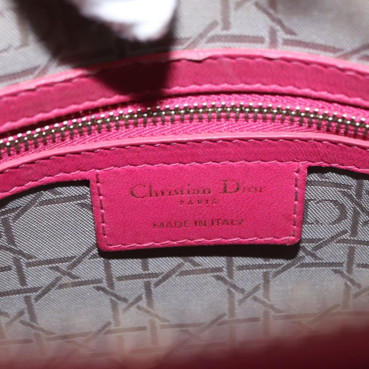 Christian Dior Lady Dior Bag Cannage Quilt Lambskin, PINK, LEATHER, Handbag