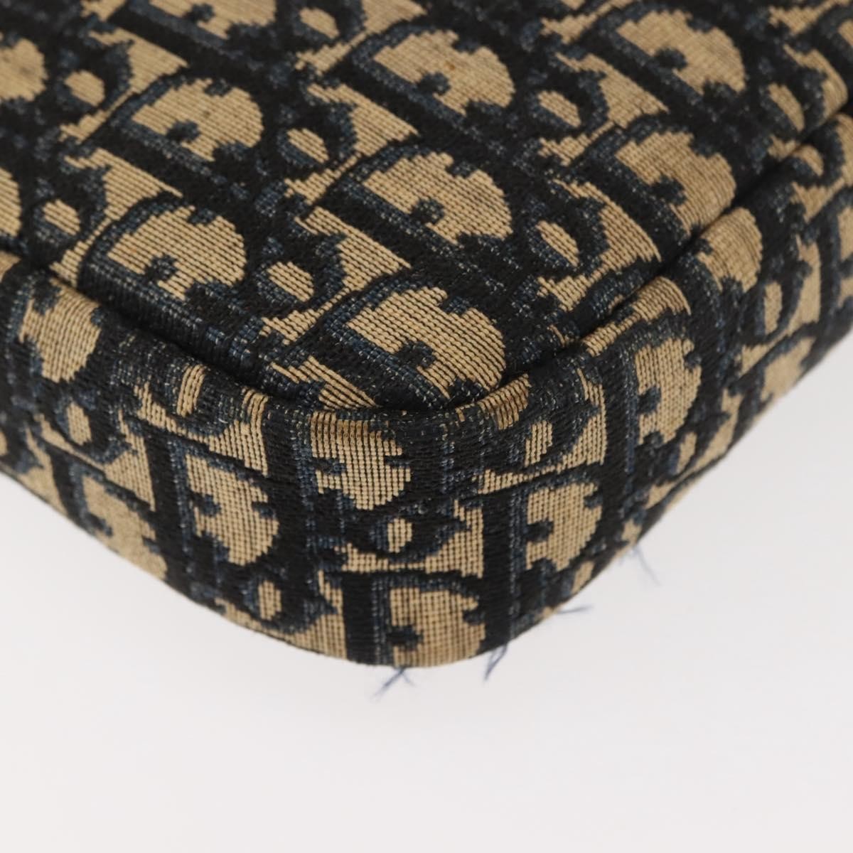 Christian Dior Vintage Trotter Crossbody Bag Diorissimo Coated Canvas, NAVY, CANVAS, Shoulder bag