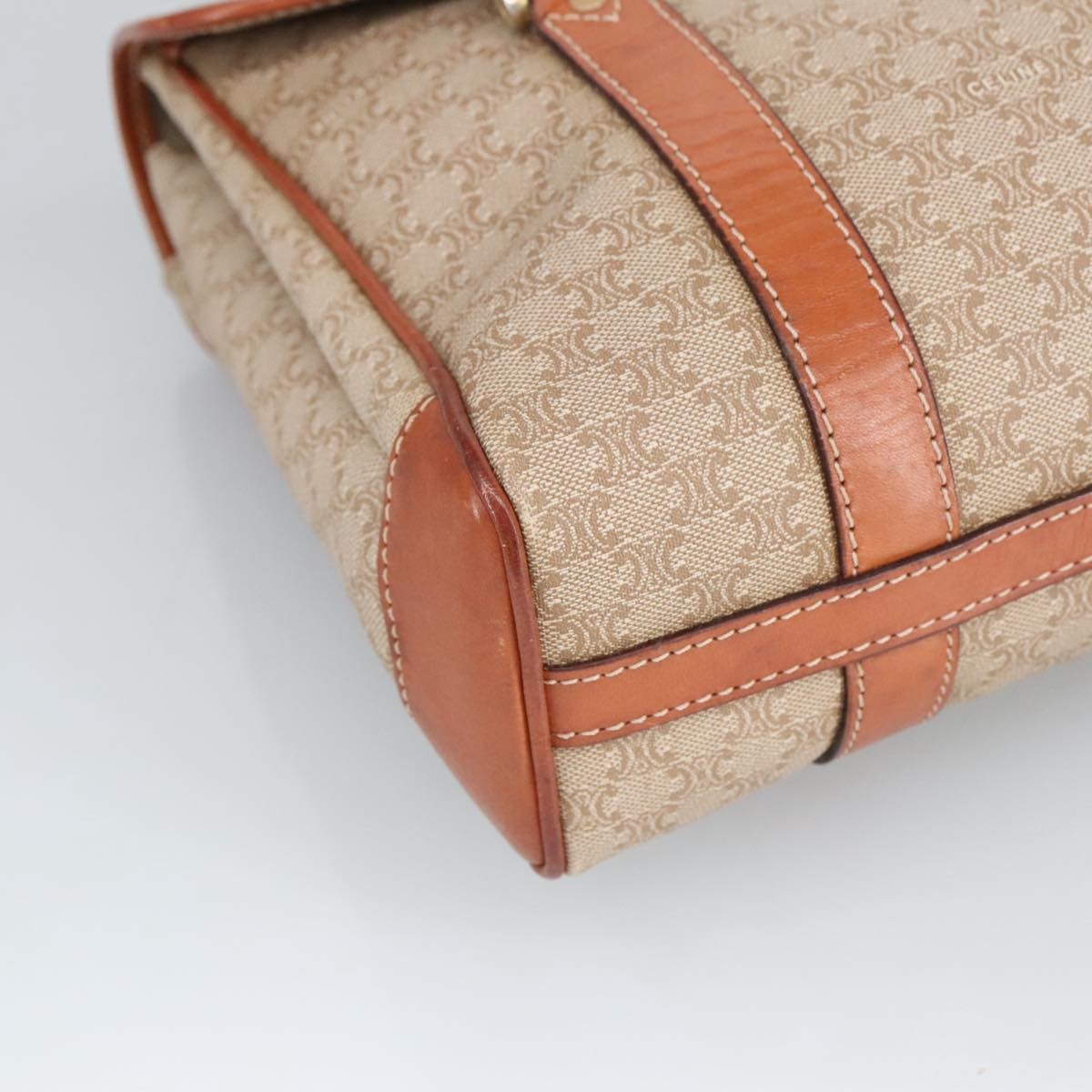 Celine Vintage Macadam Handbag Macadam, BEIGE, PVC,CANVAS, Handbag