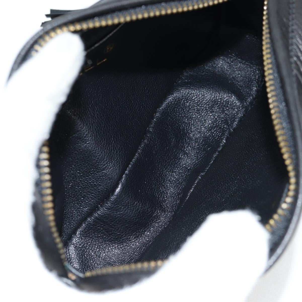 Chanel Camera CC Tassel Bag Leather, BLACK, LEATHER, Clutche & pouche