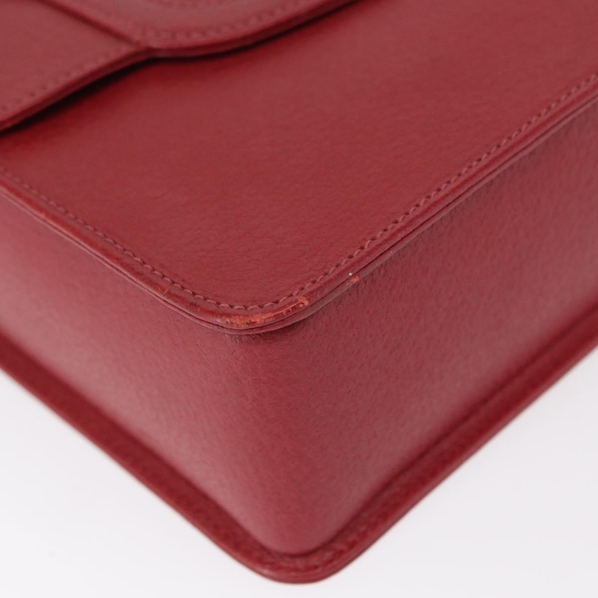 Gucci Vintage Bamboo Handle Bag Leather, RED, LEATHER, Handbag