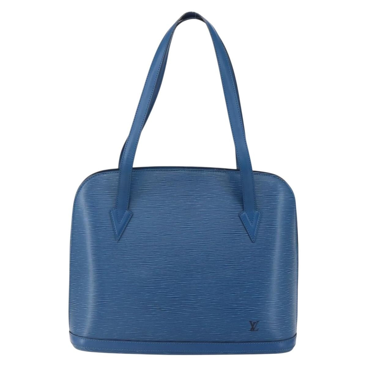 Louis Vuitton Lussac Handbag Epi Leather, BLUE, LEATHER, Shoulder bag