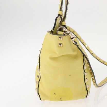 Valentino Garavani Rockstud Tote Soft Leather, YELLOW, LEATHER, Tote bag