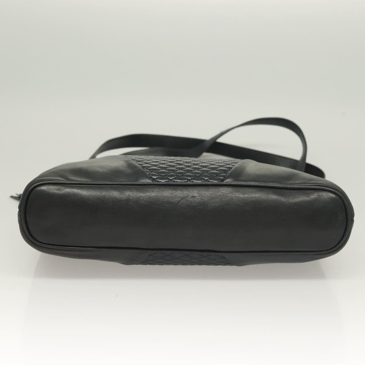 Bally Vintage Chain Shoulder Bag Quilted Leather, NAVY, LEATHER, Shoulder bag