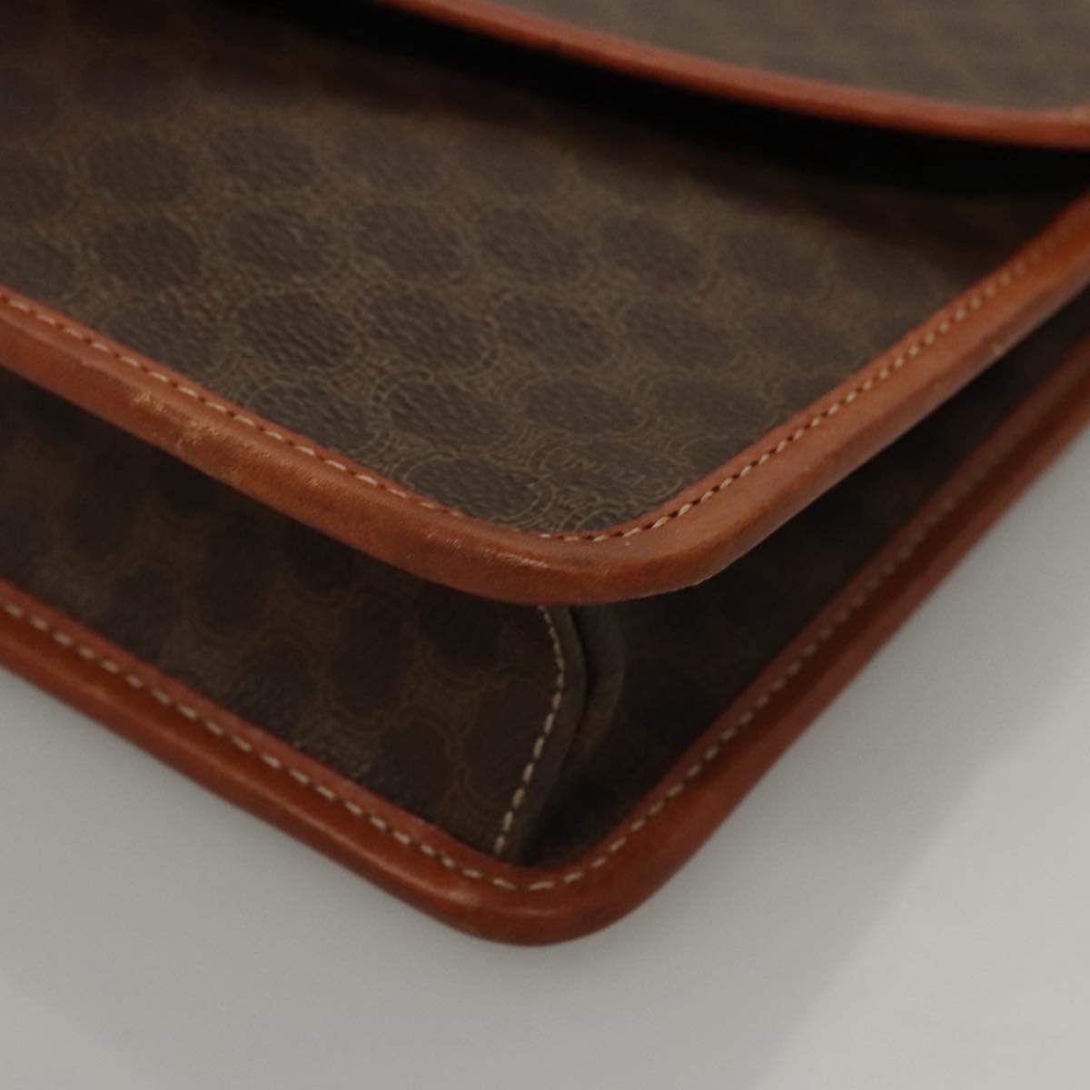 Celine Vintage Macadam Shoulder Bag Canvas, BROWN, CANVAS, Shoulder bag