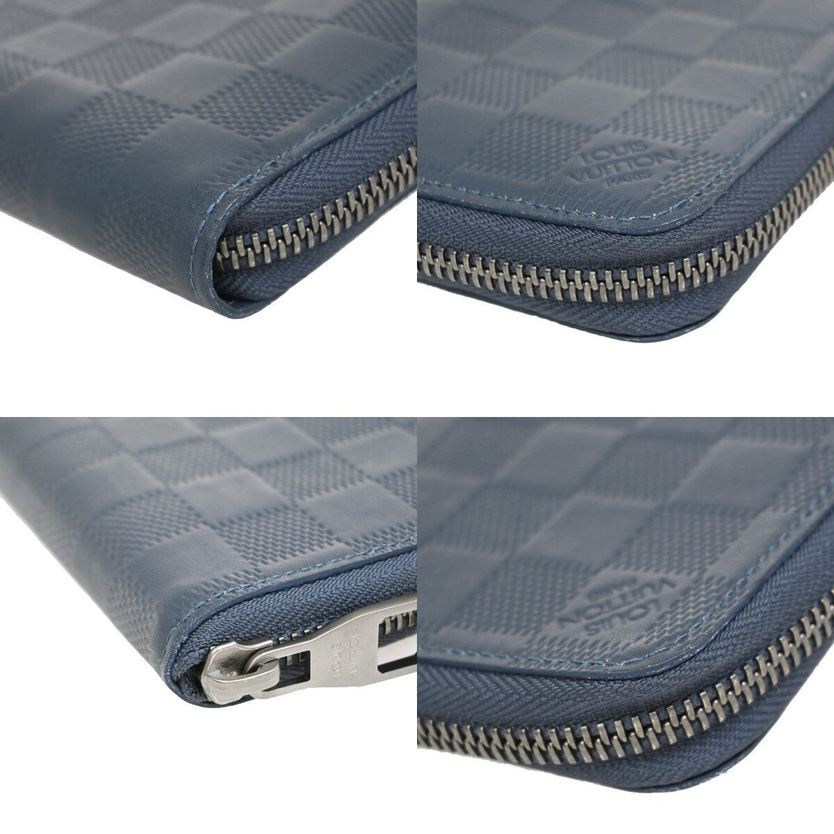 Louis Vuitton Zippy wallet vertical Damier Infini Leather, BLUE, LEATHER, Wallets
