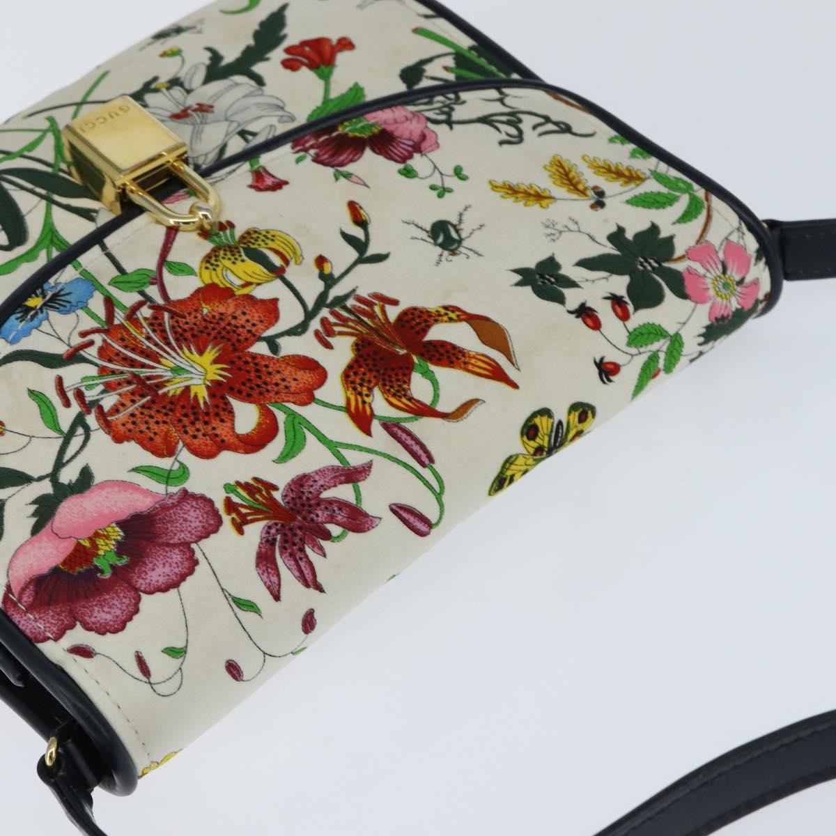 Gucci Vintage Flap Crossbody Bag GG Coated Canvas and Leather, MULTICOLOUR, CANVAS, Shoulder bag