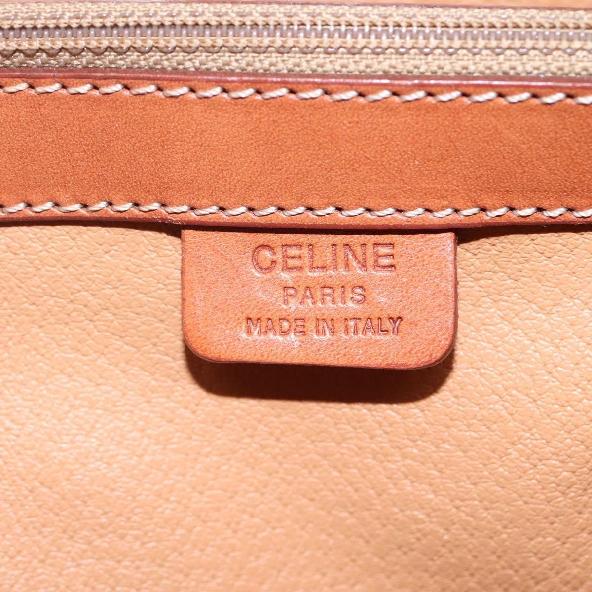 Celine Vintage Convertible Top Handle Bag Macadam Coated Canvas, BROWN, CANVAS, Handbag