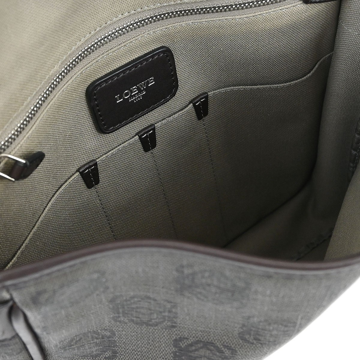 Loewe Flap Messenger Bag Canvas, BROWN, PVC, Shoulder bag