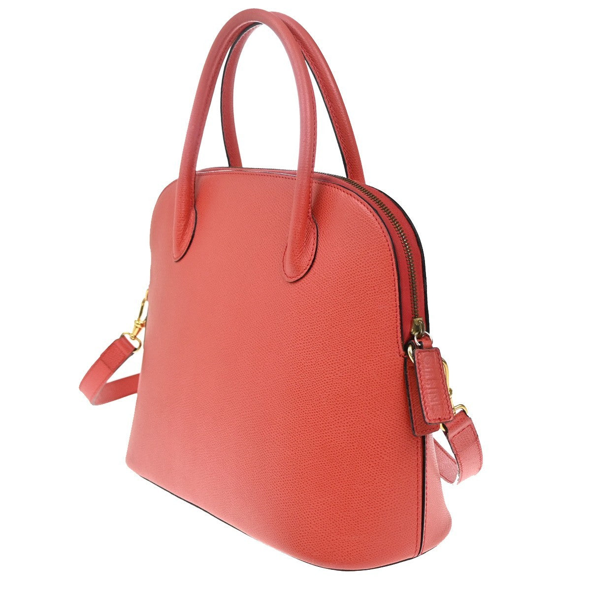 Celine Vintage Convertible Bowler Bag Leather, Red, Leather, Handbag