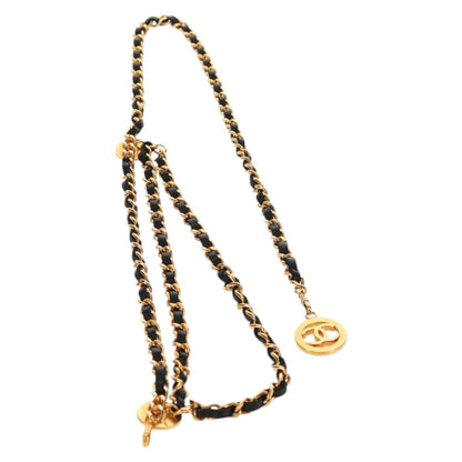 Chanel Vintage Multi-Chain Medallion Belt Metal and Leather, GOLD, METAL, Belts