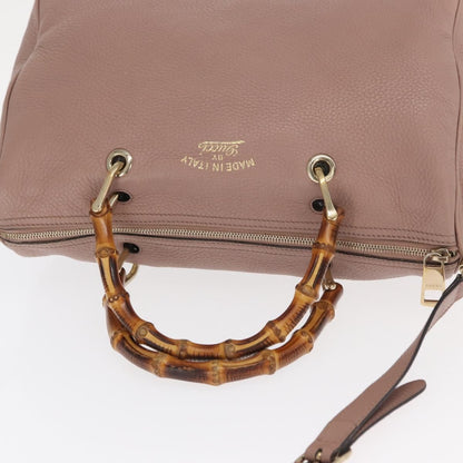 Gucci Bamboo Shopper Tote Leather, PINK, LEATHER, Handbag