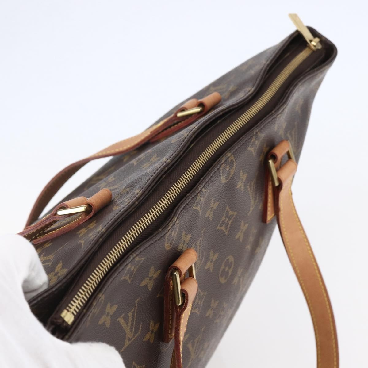 Louis Vuitton Cabas Mezzo Monogram Canvas, BROWN, CANVAS, Tote bag