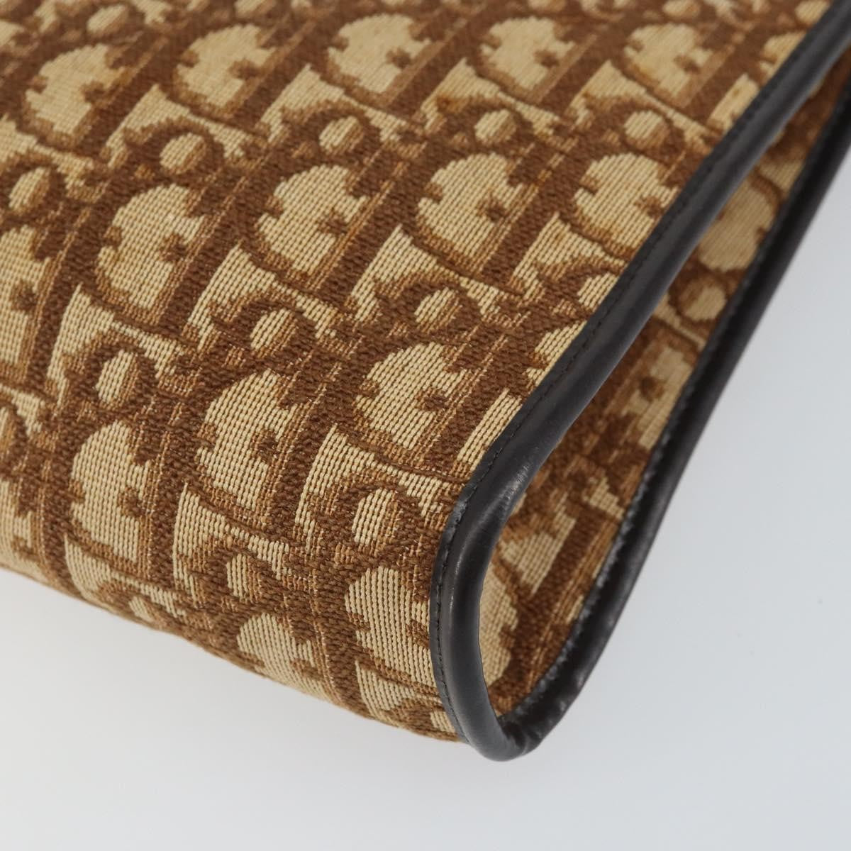 Christian Dior Vintage Trotter Shoulder Bag Canvas, BEIGE, CANVAS, Shoulder bag