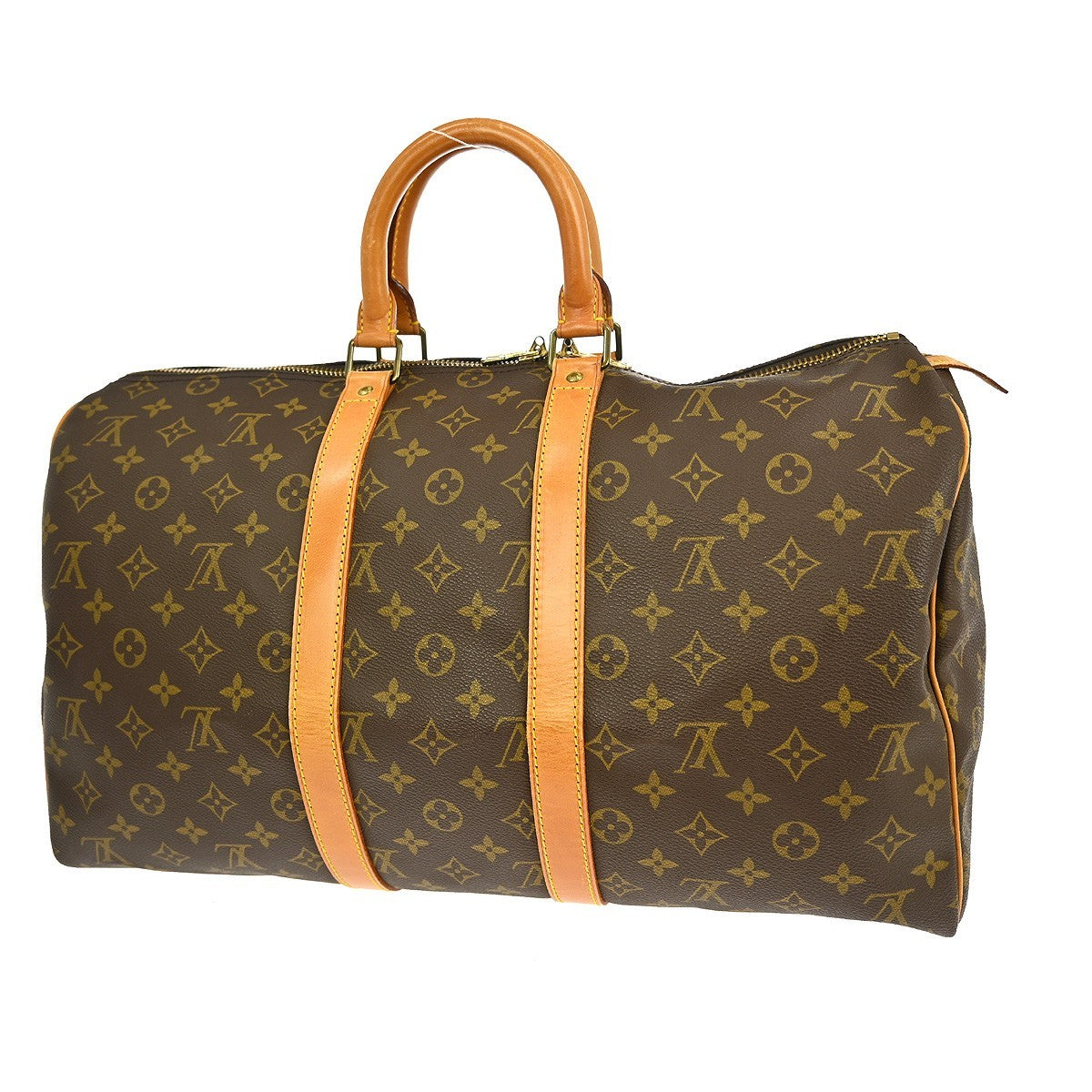 Louis Vuitton Keepall Bag Monogram Canvas, BROWN, CANVAS, Travel bag