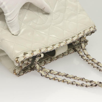 Chanel Chain Me Tote Quilted Calfskin, WHITE, LEATHER, Tote bag
