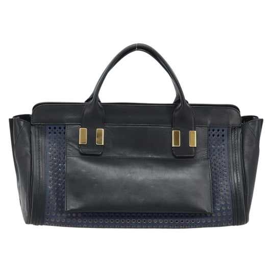 Chloe Alice Satchel Leather, Black, Leather, Handbag
