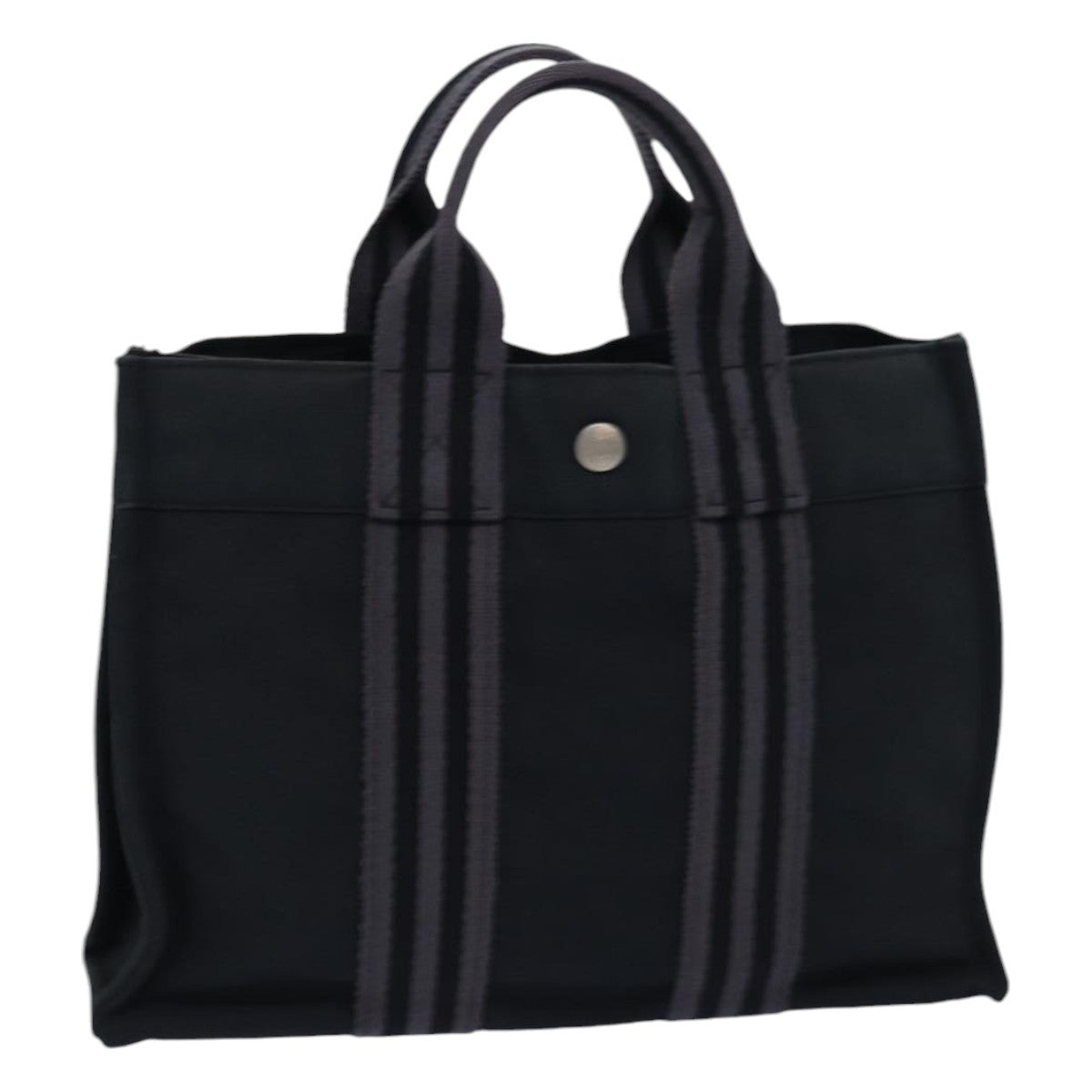 Hermes Fourre Tout Tote Canvas, GRAY, CANVAS, Tote bag