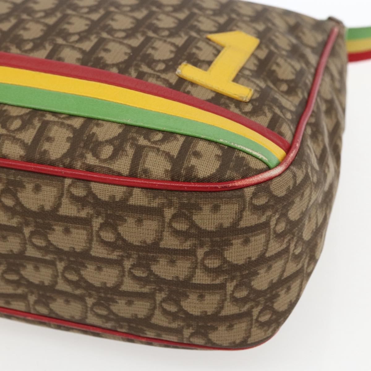 Christian Dior Vintage Rasta Messenger Bag Diorissimo Coated Canvas, BROWN, PVC, Shoulder bag