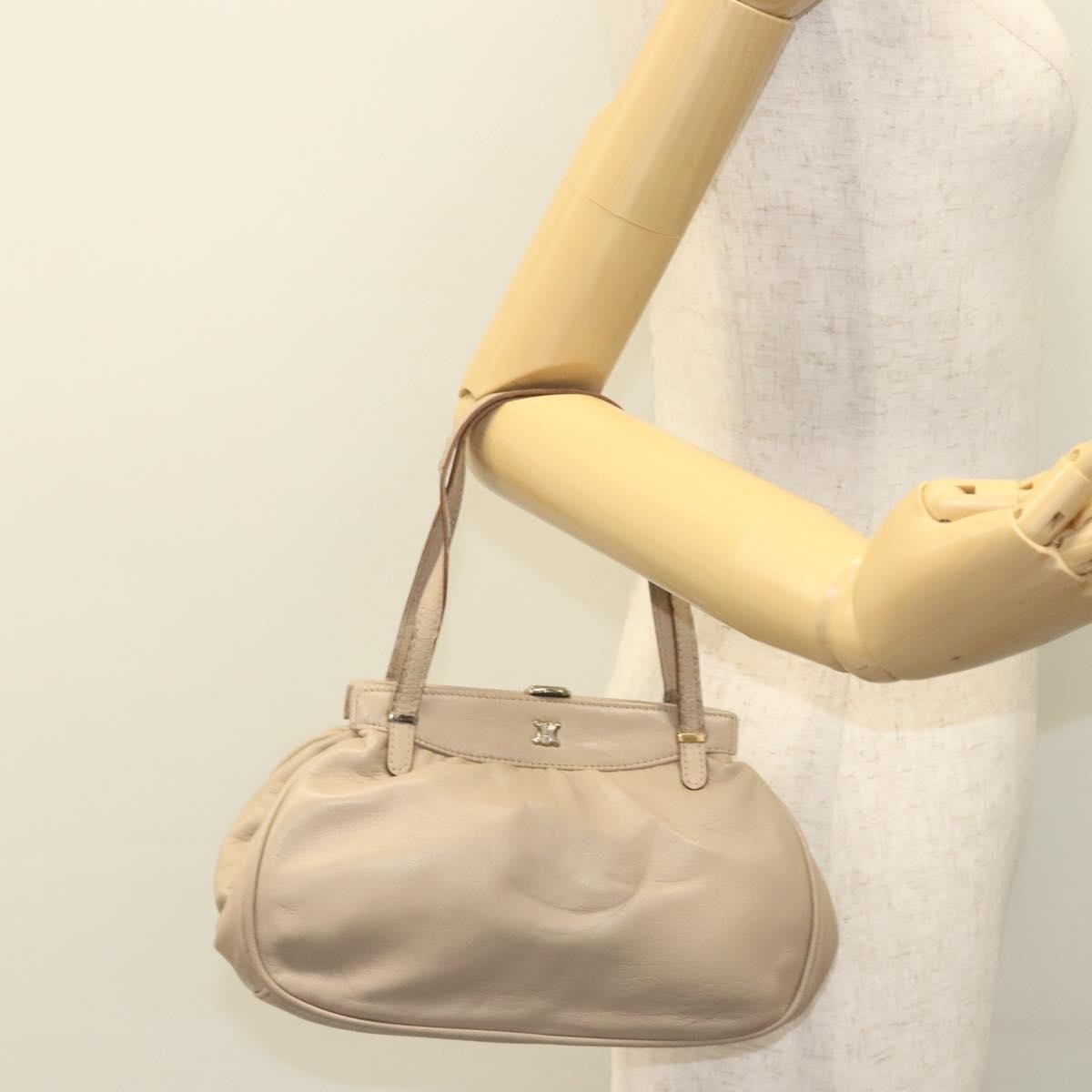 Celine Handbag Leather, BEIGE, LEATHER, Handbag