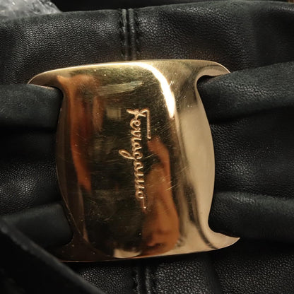 Salvatore Ferragamo Vala Handbag Leather, BLACK, LEATHER, Handbag