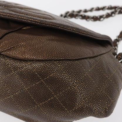 Chanel Timeless Half Moon Flap Bag Caviar, BROWN, LEATHER, Shoulder bag