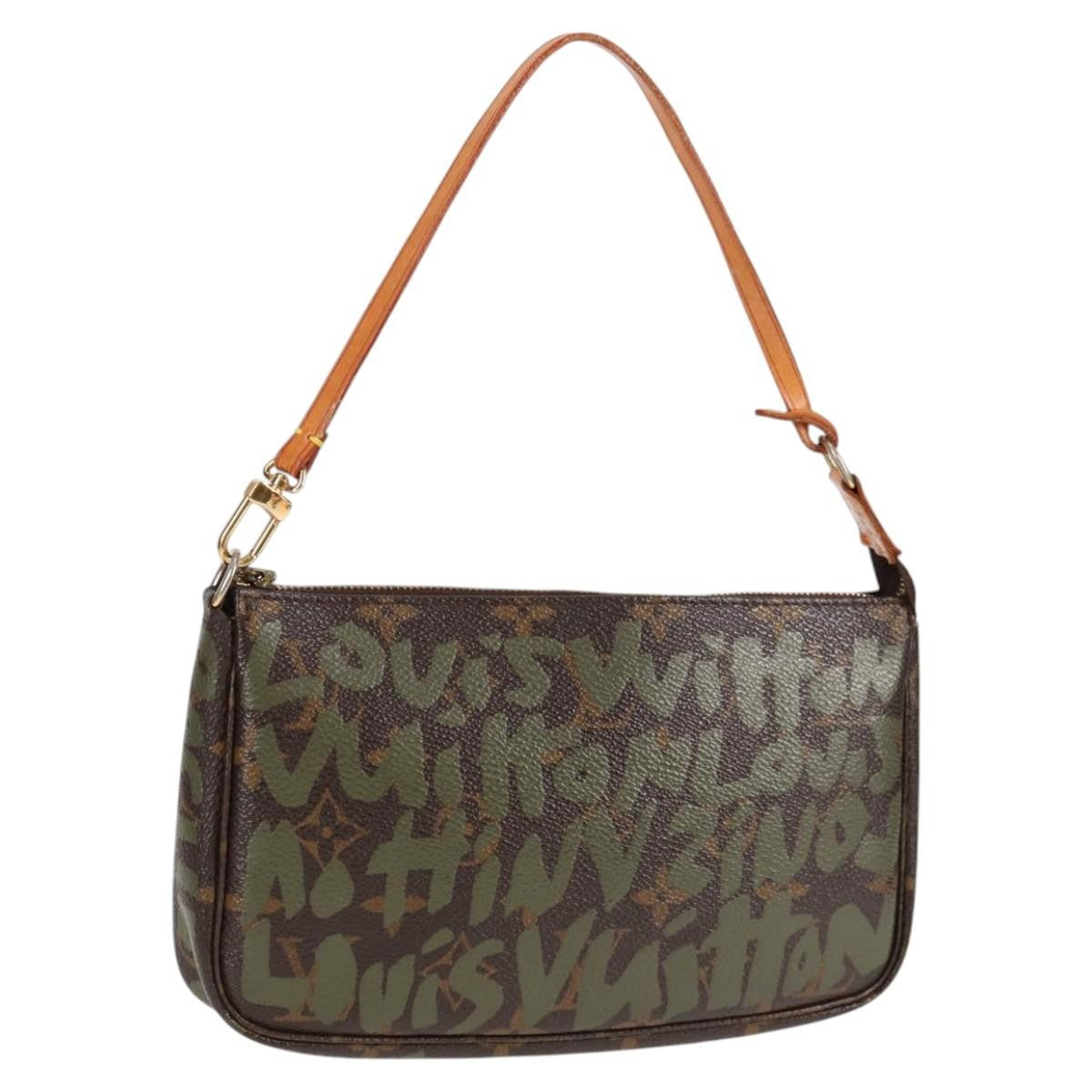Louis Vuitton Pochette Accessoires Limited Edition Monogram Graffiti, BROWN, CANVAS, Clutche & pouche