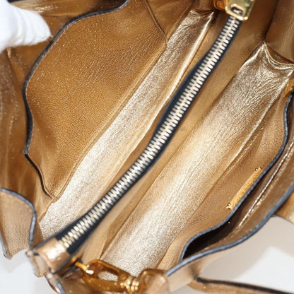 Miu Miu Madras Convertible Compartment Tote Leather, GOLD, LEATHER, Tote bag