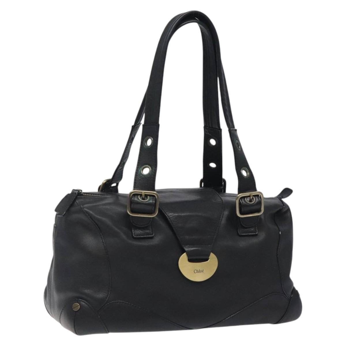 Chloe Vintage Shoulder Bag Leather, BLACK, LEATHER, Shoulder bag