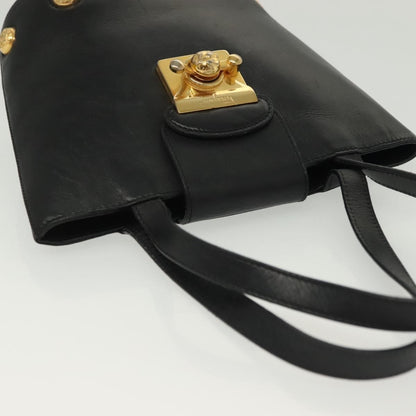 Salvatore Ferragamo Vintage Handbag Leather, BLACK, LEATHER, Handbag