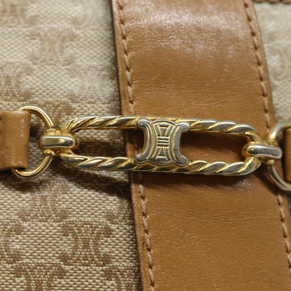 Celine Macadam Shoulder Bag Canvas, BEIGE, CANVAS, Shoulder bag