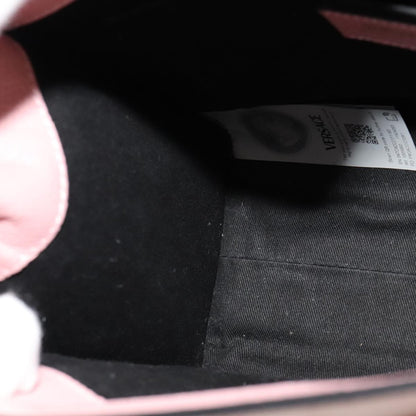Versace Virtus Front Pocket Tote Leather, PINK, LEATHER, Tote bag