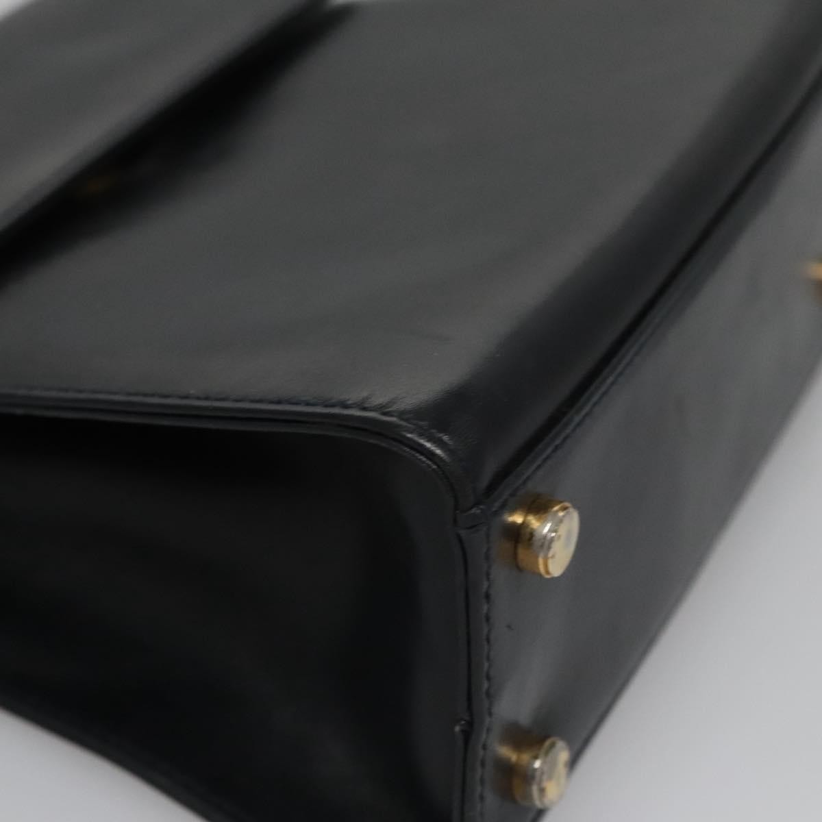 Salvatore Ferragamo Gancini handbag Leather, BLACK, LEATHER, Handbag