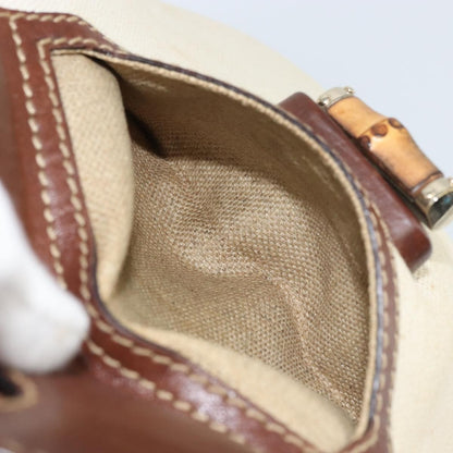 Gucci Vintage Bamboo Shoulder Bag Canvas, BEIGE, CANVAS, Shoulder bag