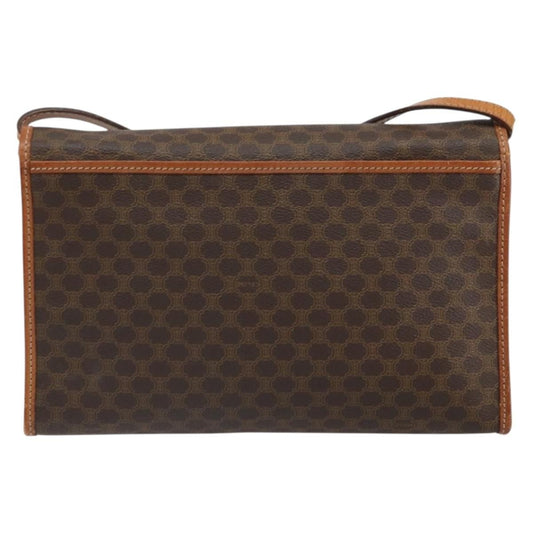 Celine Vintage Macadam Shoulder Bag Canvas and Leather, BROWN, CANVAS, Shoulder bag