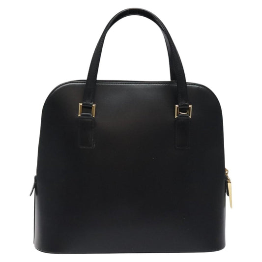 Salvatore Ferragamo Vintage Zip Handbag Leather, BLACK, LEATHER, Handbag