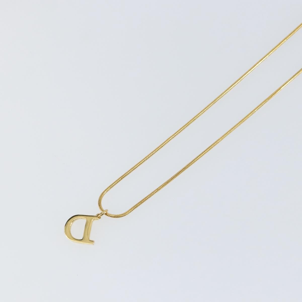Christian Dior D logo Pendant Necklace Metal, GOLD, METAL, Necklace