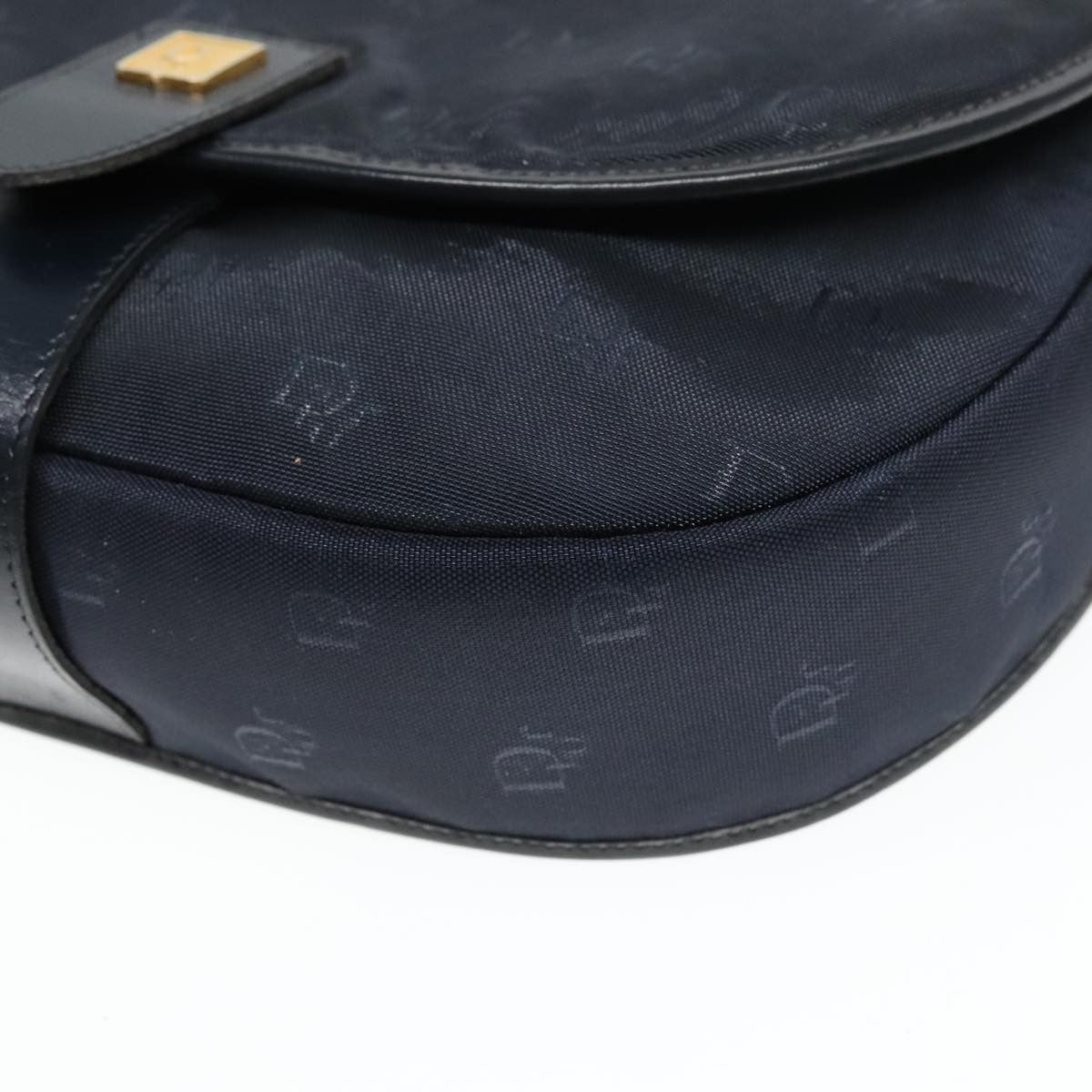 Christian Dior Vintage Shoulder Bag Canvas, NAVY, CANVAS, Shoulder bag