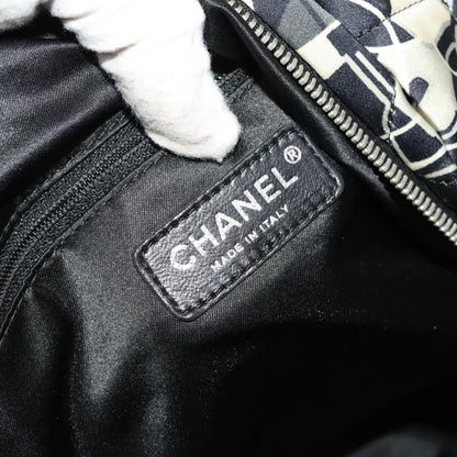 Chanel Kaleidoscope Chain Tote Quilted Printed Satin, BLACK, SILK, Tote bag