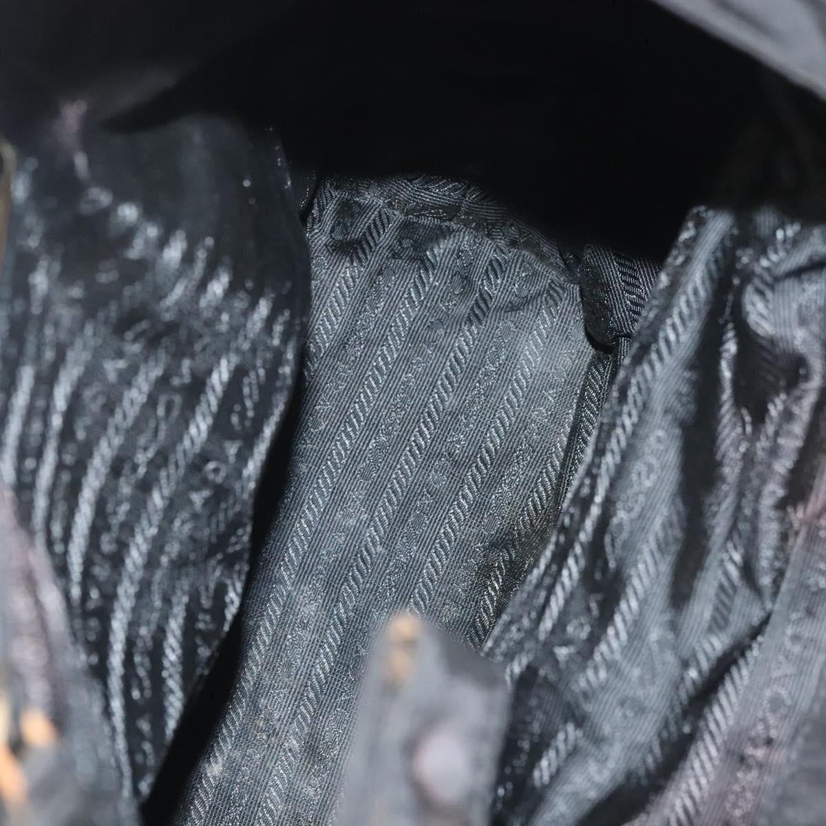 Prada Metal Handles Tote Tessuto, BLACK, NYLON, Handbag