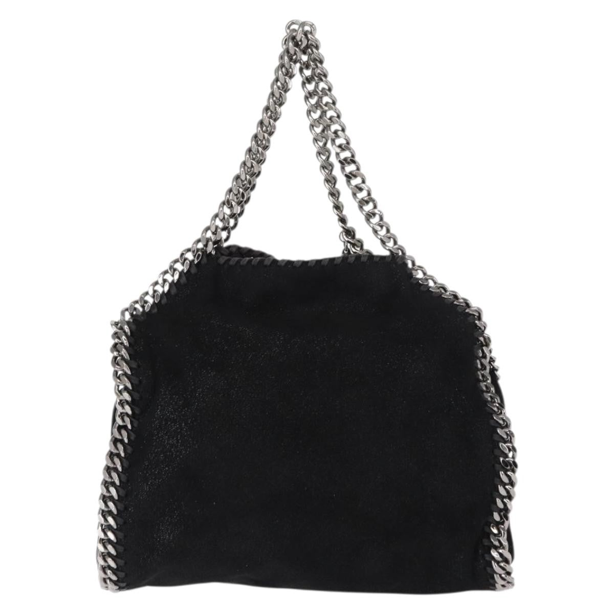 Stella McCartney Falabella Fold Over Crossbody Bag Shaggy Deer, BLACK, POLYESTER, Shoulder bag