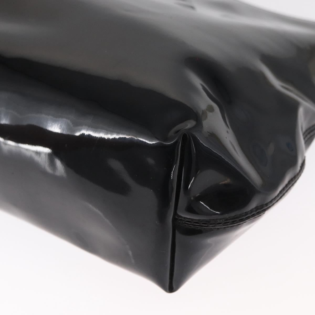 Celine Circle Logo Handbag Patent Leather, BLACK, PATENT_LEATHER, Handbag