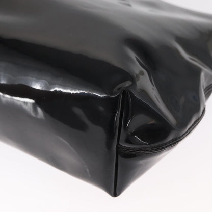 Celine Circle Logo Handbag Patent Leather, BLACK, PATENT_LEATHER, Handbag