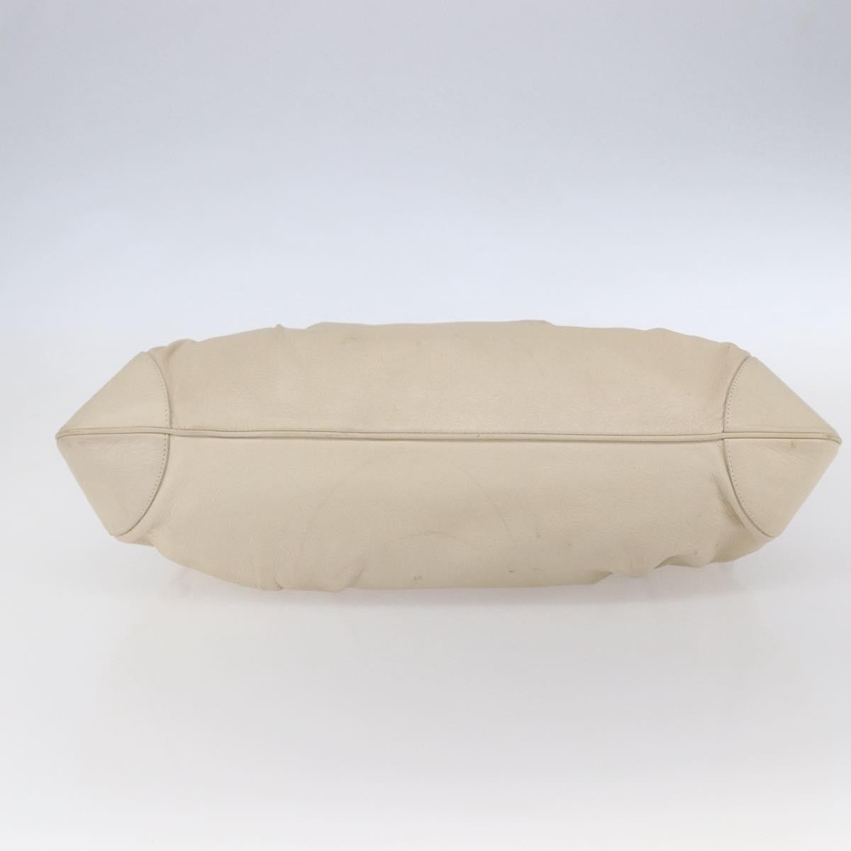 Salvatore Ferragamo Gancini handbag Leather, BEIGE, LEATHER, Handbag