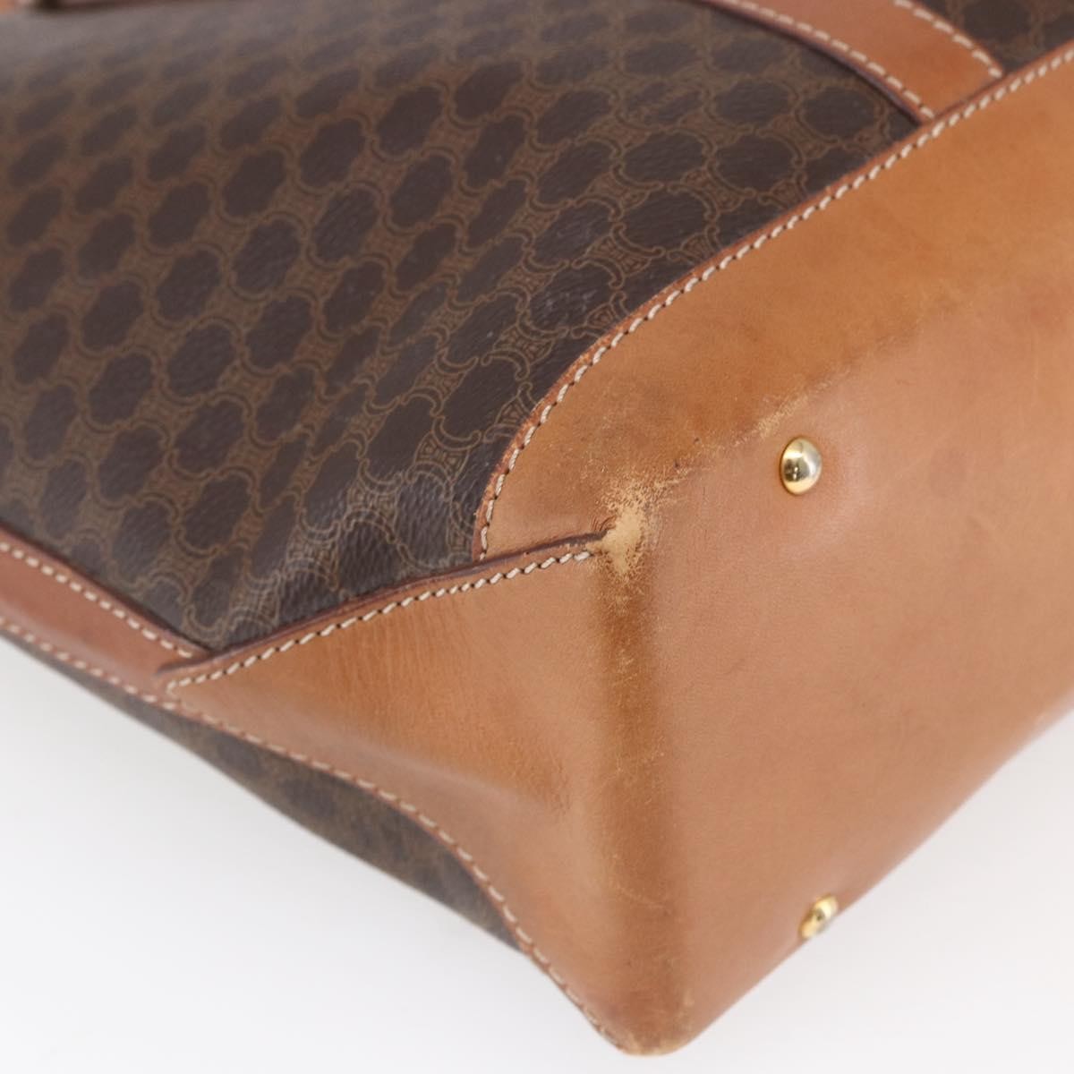 Celine Vintage Macadam Tote bag Canvas, BROWN, CANVAS, Tote bag