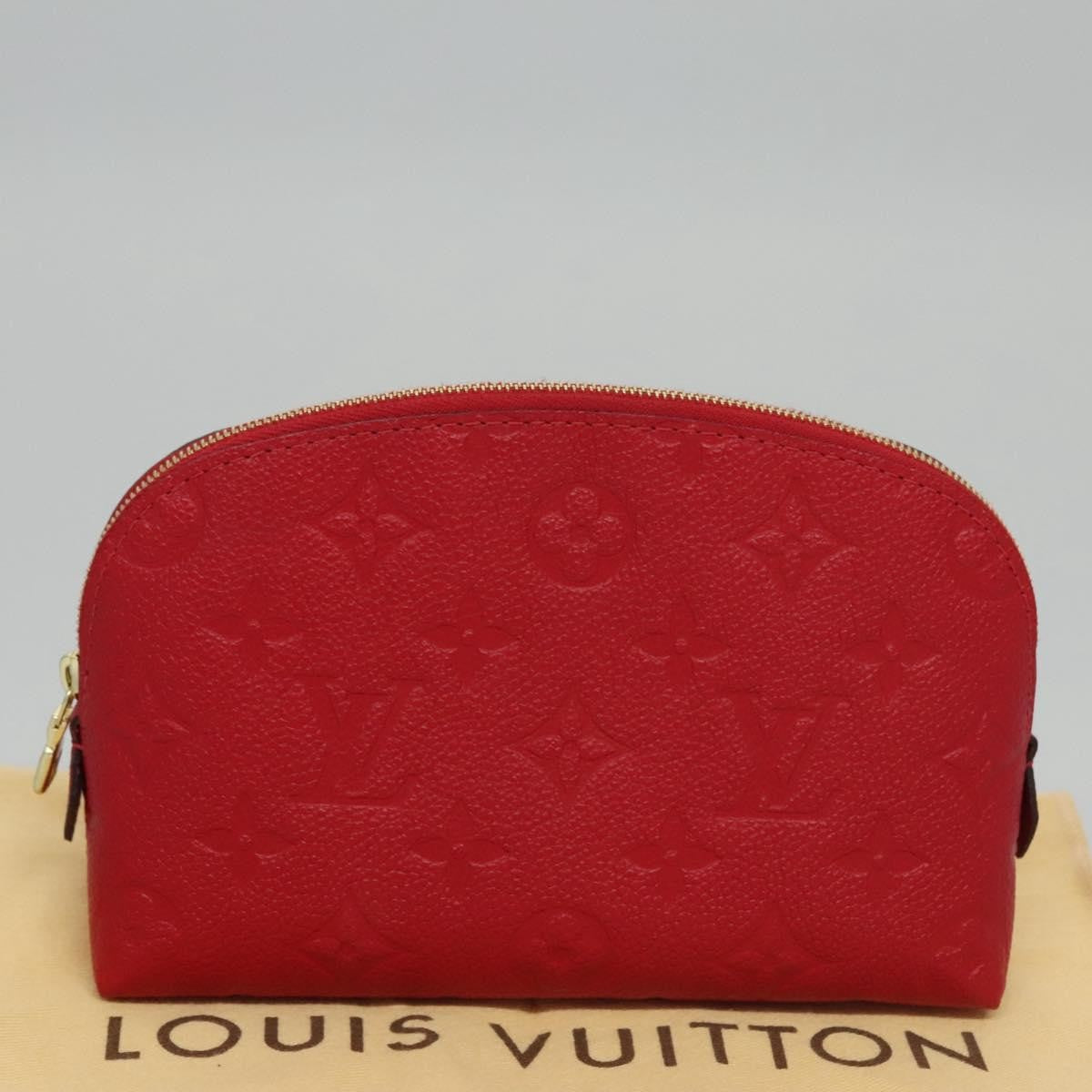 Louis Vuitton Cosmetic Pouch Monogram Empreinte Leather, RED, LEATHER, Toiletry Case